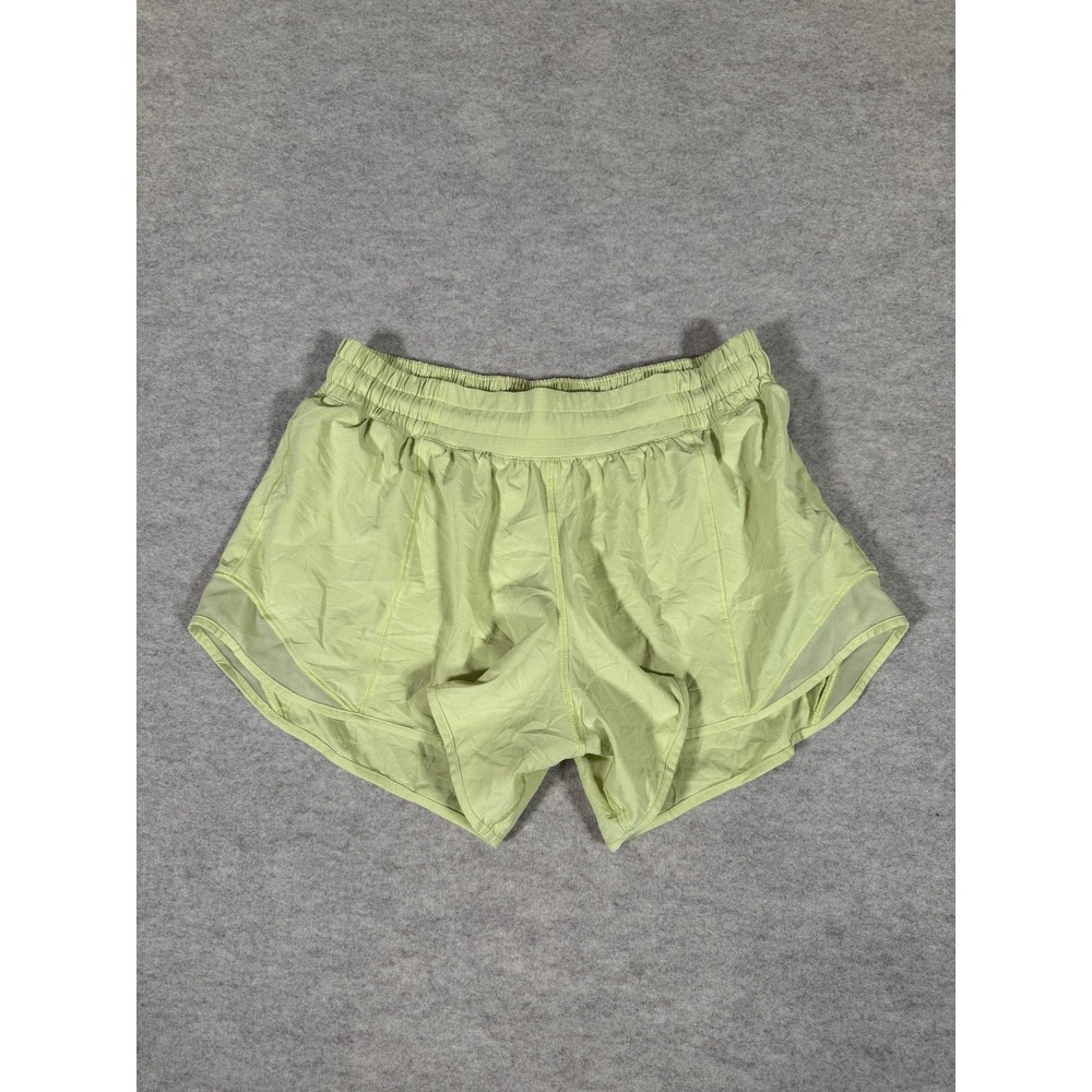 Lululemon Running Shorts Womens 8 Tall Green Lined Mesh Split Hem 3 In Athletic